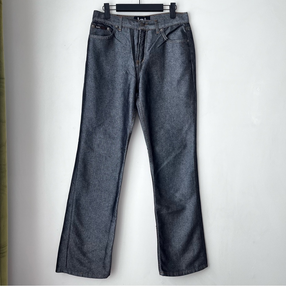 Vintage 90s LEI Jeans Black & Silver Metallic Straight Leg Jeans 9